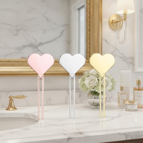 3 Pcs Metal Manual Toothpaste Squeezer Heart Metal Tube Squeezer Rolling Key Tube Key Squeezer Hand Cream Key for Bathroom Cosmetic Aids Accessories (Gold, Silver, Rose Gold)
