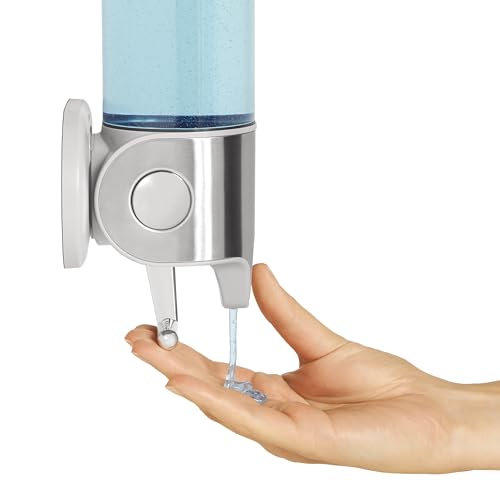simplehuman Double Wall Mount Shower Pump, 2 x 15 fl. oz. Shampoo and Soap Dispensers, Stainless Steel (Pack of 6) - size: Double (Pack of 6)