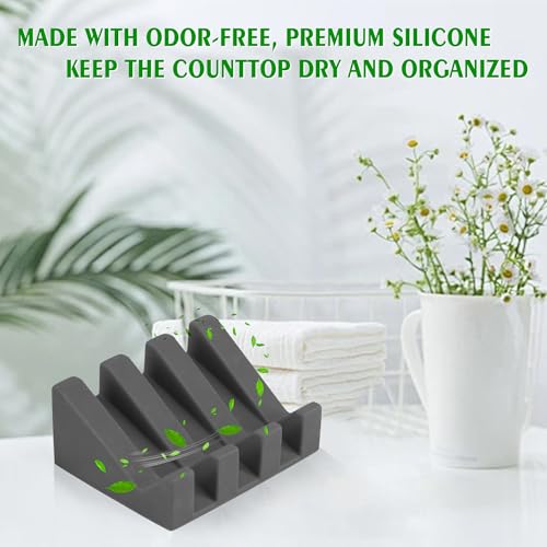 Self Draining Soap Dish Holder,Silicone Soap Dish,for Bathroom,Kitchen, Sponges，Can Extend Soap Life，Keep Soap Bars Dry and Easy Cleaning (Green,2-Pack) - color: Green,2-pack