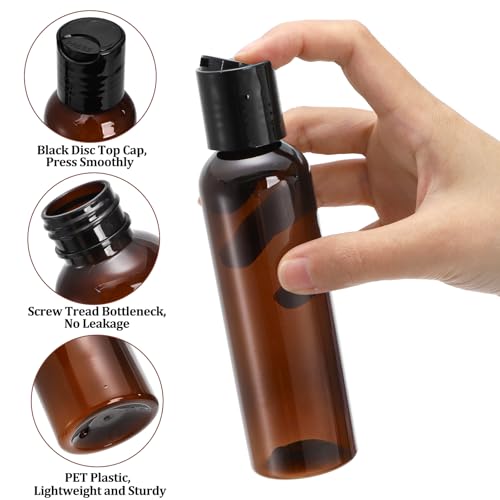 Bekith 30 Pack 4oz Travel Bottles for Toiletries, Small Plastic Squeeze Bottles with Flip Cap, Leakproof Empty Refillable Travel Size Containers For Shampoo, Lotions, Liquid Body Soap