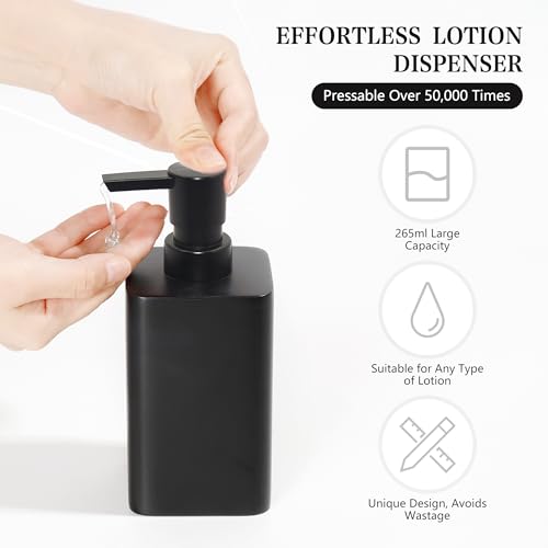 YMXYJM Bathroom Accessories Set, 4 Pcs Bathroom Accessory Set, Soap Dispenser, Toothbrush Holder, Qtip Holder Set, Bathroom Sets Complete, Bathroom Sink Set for Modern Home,Matte Black - style: Matte Black