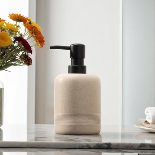 Soap Dispenser Set, 2PCS 11.84OZ Hand Soap Dispenser Beige | Modern,Minimalist, Dish Soap, Shampoo Conditioner Refillable Bottle for Bathroom Countertop Kitchen Sink Hotel Office Decor - color: Beige