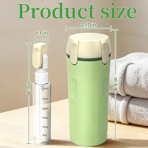 4 in 1 Travel Dispenser,4 Pack 30ML Travel Bottles for Toiletries,Refillable Leak Proof Portable Bottle Set for Shampoo,Shower Gel,Suitable for Travel,Gym,Vacation,Camping (Green+White) - color: Green+white
