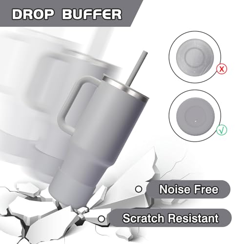WUQID Silicone Boot Sleeve Compatible with Hydro Flask Travel Tumbler with Handle 32oz&40oz and 12-24oz Hydroflask Bottle & Stanley 20 30 40oz Tumbler, Fit 2.83-2.95in Bottom, Anti-Slip Bottle Cover - color: Birch