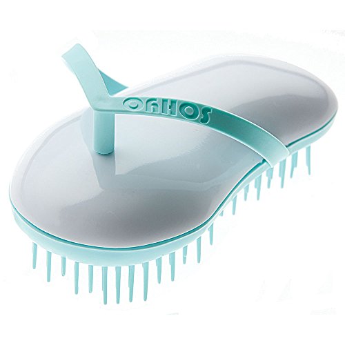 B130 Shower Head Brush/Exfoliator Shampoo Brush/Head Massager Scalp Stress Relax Shower Brush/Scalp Scrub Hair Brush Massager/Hair Massager for Hair Growth/Scalp Dandruff Brush Small Hair Brush - color: Mint Cotton
