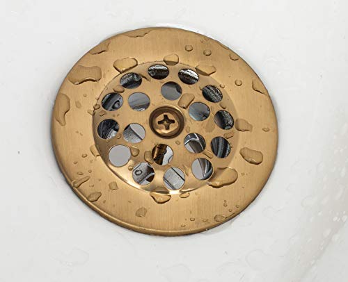 Artiwell Trip Lever Tub Trim Kit Set With Trip Lever Overflow Face Plate, Trip Lever Bathtub Drain with Strainer, Overflow and Matching Screws (BRUSHED GOLD) - color: BRUSHED GOLD