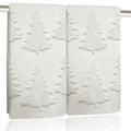 2 Pack Christmas Tree Hand Towels 100% Cotton Jacquard Holiday Kitchen Dish Towels Retro Neutral Beige Bathroom Towels Set Gift Seasonal Xmas Winter Bathroom Decor (Beige Christmas Tree) - color: Beige Christmas Tree