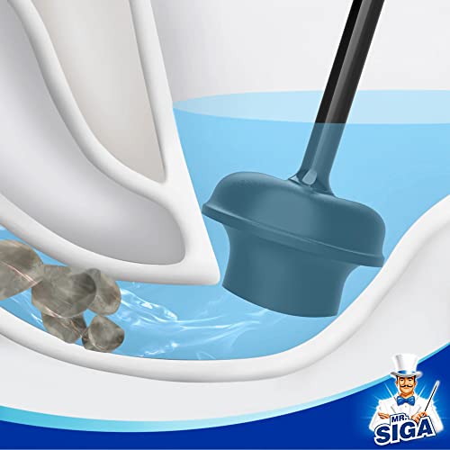 MR.SIGA Toilet Plunger with Holder, Heavy Duty Toilet Plunger and Holder Combo for Bathroom Cleaning, Black - color: Black