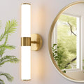Gold Bathroom Light Fixtures, Vanity Lights for Mirror with Milk Glass Shade, 20 Inch Up and Down Wall Sconces for Bathroom Bedroom Living Room Hallway - Bulb Not Included - color: Gold-C