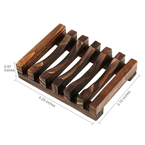 Anwenk Wooden Soap Dish Soap Holder Saver Tray for Bathroom Shower Kitchen Drainer Hand Craft Rectangular for Soap,Sponges and More (1Pack) - color: Bronze