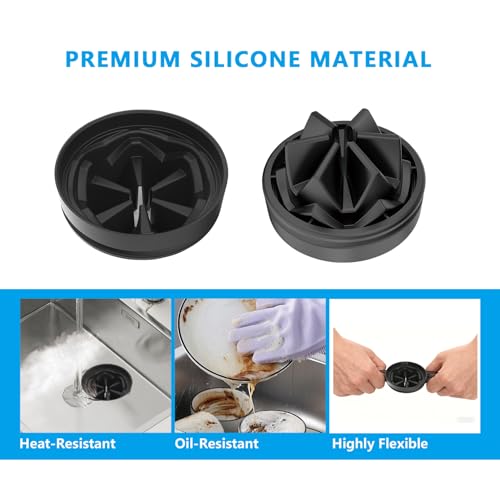 Garbage Disposal Splash Guard 3 3/8" - 1 Pack Universal Sink Baffle for InSinkErator Evolution & Most 3-Bolt Models, Heavy-Duty FDA Silicone with Noise Reducing Petal Design