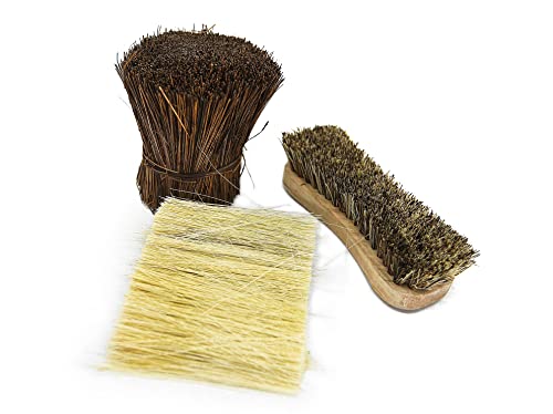 All-Natural Wooden Scrub Brush Set | Wooden Handle | Palmyra Bristle Brush for Cleaning | Eco Friendly Cleaning Products | Scrub Brush Set of 2