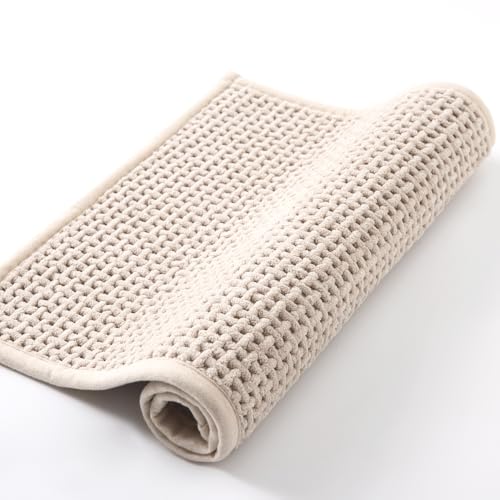 Bathroom Rugs Non Slip Washable, Super Absorbent Thin Bath Mat for Small Quick Dry Low Pile Bathroom Rug, (Khaki, 36″x24″) - color: Khaki, size: 2' x 3' (36″x24″)