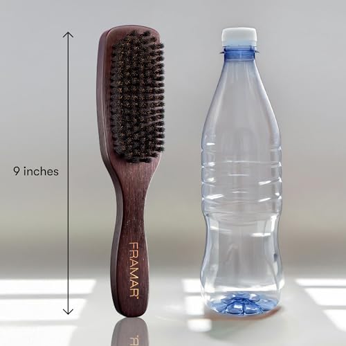FRAMAR Slick Back Hair Brush Boar Bristles – Slick Back Brush, Smoothing Hair Brush For Women, Boar Bristle Hair Brush For Fine Hair, Slickback Brush For Volume and Shine - Brown Velvet