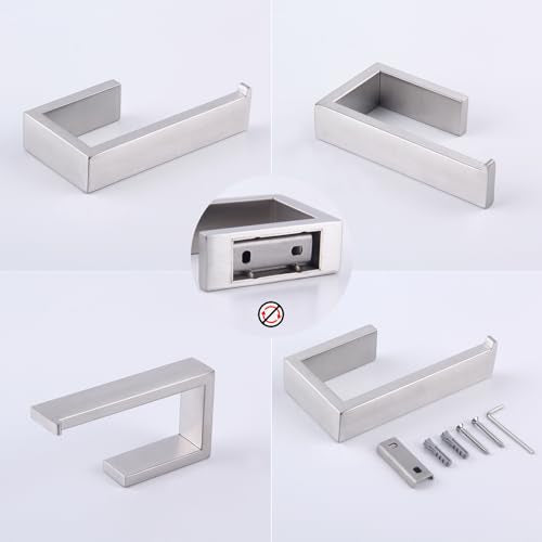 GERZWY Bathroom Toilet Paper Holder Brushed SUS 304 Stainless Steel Paper Towel Dispenser Tissue Roll Hanger Wall Mounted HG1718-LS - color: Brushed