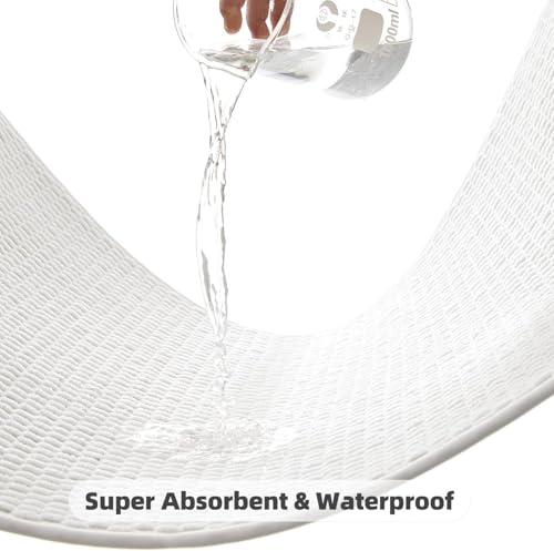 TYUU Small Bathroom Rugs, Non Slip Washable Bath Rugs Super Absorbent Bathroom Rug Thin Quick Dry Low Pile Bath Mats, White 12"x12" - color: White, size: 1' X 1' (Rectangular)