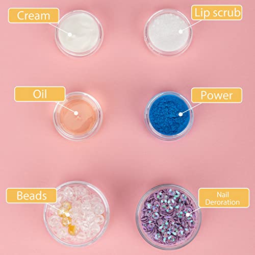 10 Gram Sample Containers with Lids, 10 Pack Sample Jars, Small Cosmetic Travel Container for Makeup, Lotion, Cream, Powder, 10 ML Mini Containers with Pink Lids - color: Pink