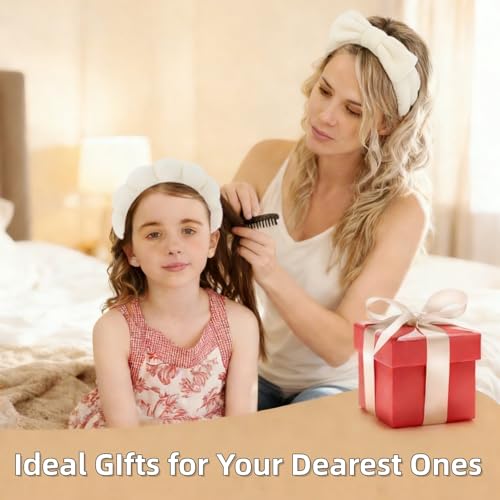 7 Pcs Spa Set, Facial Headband and Wristband Set, Skincare Accessories, College Style Girl Idea Gifts, Hair Accessories for Women and Girls（Light Beige） - color: Light Beige