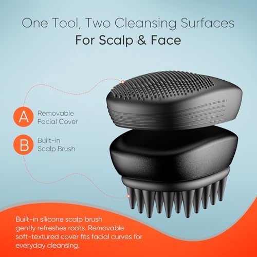 EKZ Sonic Vibrating Scalp Massager Shampoo Brush – Electric Silicone Hair Scrubber for Deep Scalp Cleansing, Dandruff Removal, Rich Foam & Relaxing Massage, Wet & Dry Use, USB-C Charging