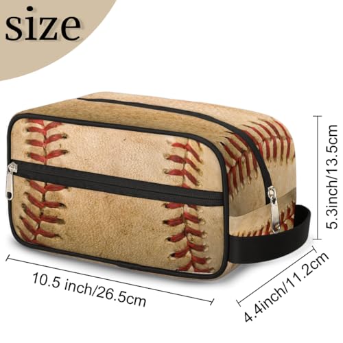 Kids Travel Toiletry Bag - Waterproof Hanging Cosmetic Bag for Boys Men - Large Shaving Bags for Toiletries Accessories Bathroom Stuff, Retro Baseball - color: Retro Baseball
