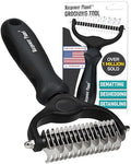 Maxpower Planet Hair Brush - Double Sided Shedding, Dematting Undercoat Rake for Dogs and Cats, Extra Wide Dog Grooming Brush, Reduce Shedding by 95%, Black - color: Black, size: Large