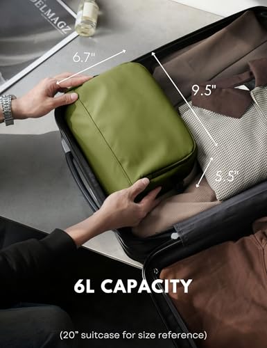 Large Hanging Travel Toiletry Bag for Men Women, Water-resistant Dopp Kit | 6L Large Capacity Wide Open Cosmetic Makeup Bag Bathroom Shower Bags for Toiletries, Grooming, Shaving Organizer Bag - color: Green