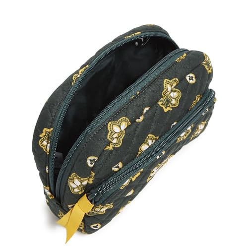 Vera Bradley Women's Cotton Nfl Medium Cosmetic Makeup Organizer Bag (Multiple Teams Available) - color: Dk Green/Yellow Bandana with Green Bay Packers, size: One Size