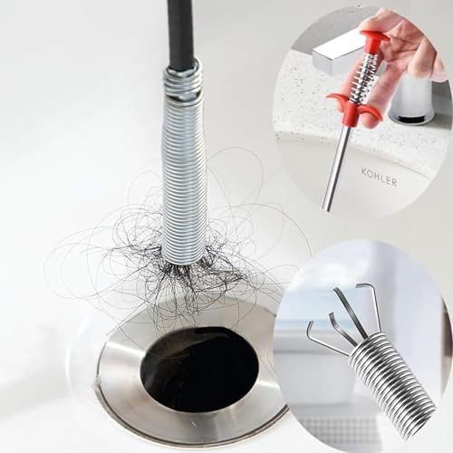 118 Inch Drain Snake, Drain Clog Remover Flexible Grabber Claw Pick Up Reacher for Toilet Sewer Shower Kitchen Bathroom Tub Drain Cleaner - style: 118IN