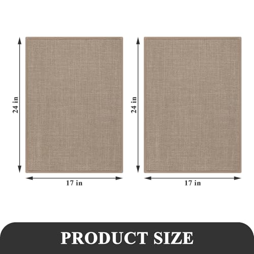 SHACOS Bath Mat Set of 2, Ultra Thin Washable Bathroom Rugs, No Slip Rubber Bath Rugs for Bathroom, Quick Dry Absorbent Bathroom Mat for Shower Outside Floor Toilet Sink (17"x24"+17"x24") - color: Brown, size: 17"x24"+17"x24"