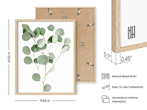 HAUS AND HUES Botanical Plant Wall Art - Set of 4 Prints, Floral Kitchen Decor, Boho Leaf Eucalyptus Wall Art, Green Botanical Poster (Beige Frame, 11x14) - color: Eucalyptus Leaves, size: 11x14, style: Beige Framed