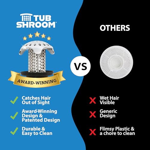 TubShroom Ultra Revolutionary Bath Tub Drain Protector Hair Catcher/Strainer/Snare Stainless Steel, Single Pack - style: Stainless Single