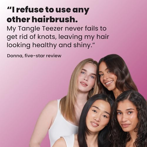 Tangle Teezer Ultimate Detangler Brush, Straight to Wavy, Raspberry | Patented two-tier, regular-flex teeth reduce breakage & split ends on wet or dry hair; Shower-friendly hairbrush for all ages - color: Electric Raspberry