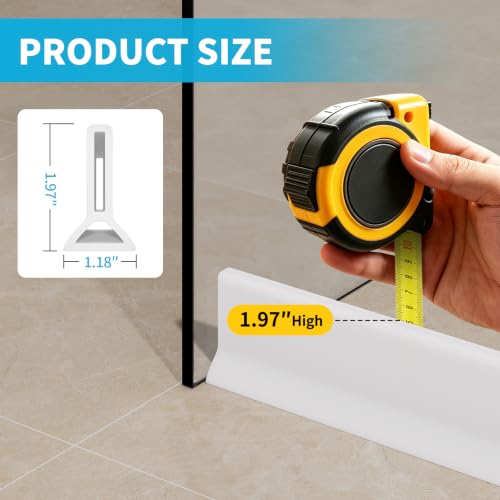 67" Collapsible Shower Threshold Water Dam Shower Water Stopper Barrier Keeps Water Inside Threshold Dry and Wet Separation Suitable for Bathroom Kitchen Sink Bathtub and More