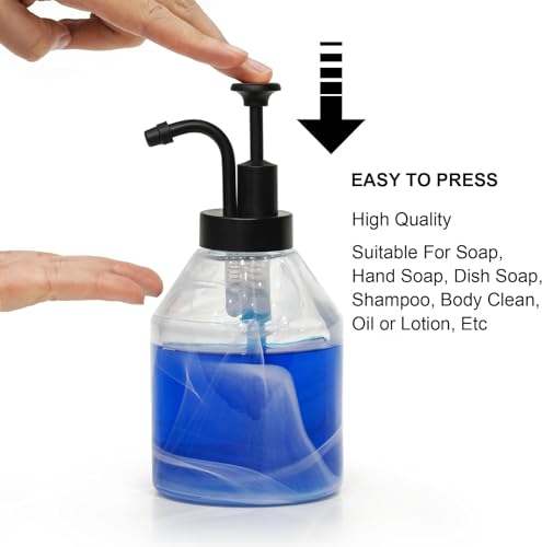 Soap and Lotion Dispenser Pumps Replacement Head, ABS Material Wider Mouth Bottle of 33mm (1.3inch) Gloss Smooth Action Pump, Rust Proof & Leak Proof for Soap Lotion Bottle Upcycling (Matte Black) - color: Matte Black