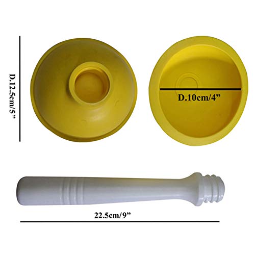 Drain Plunger, Small Hand Force Plumber Helper, Little 4 inch Cup Clog Remover, Tiny Rubber Unclogger in 9" Short Handle for Kitchen Sink, Bathroom Toilet, Shower Bath Tub (Green + Yellow) - color: Green + Yellow