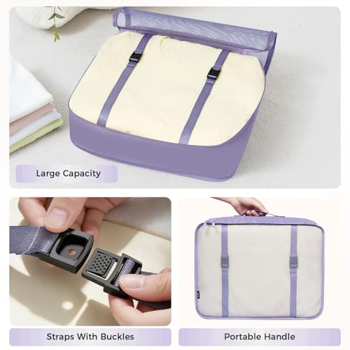 BAGAIL 8 Set Packing Cubes Luggage Packing Organizers for Travel Accessories-Dusty Purple - color: Dusty Purple, size: 8 Set
