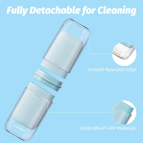 4-in-1 Toothbrush Travel Cup, Portable Toothbrush Container | Multi-functional travel cup, for family camping business trip, separates into 4 cups with cover, lightweight, blue - color: Blue