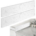 Reallnaive 2 Pcs 22" x 4" Marble Vanity Sidesplash Bathroom Vanity Backsplash Engineered Stone Side Splash for Bathroom Sink Home Decoration (Carrara White)