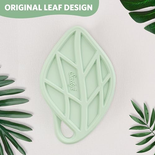 Sndyi Silicone Body Scrubber, Gentle Exfoliating Body Scrubber for Sensitive Skin, Leaf Shaped Shower Scrubber for Body with Lathering Bristles, Silicone Loofah Body Brush for Showering, Green - color: Green