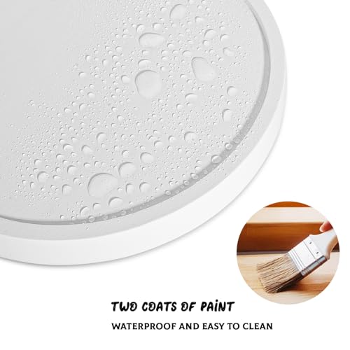 Wood Lazy Susan Organizer Kitchen Turntable for Cabinet Farmhouse Bathroom Decor Round Decorative Tray for Vanity, Counter, Sink, Coffee Table, 10 Inch, White - color: White, size: 10“