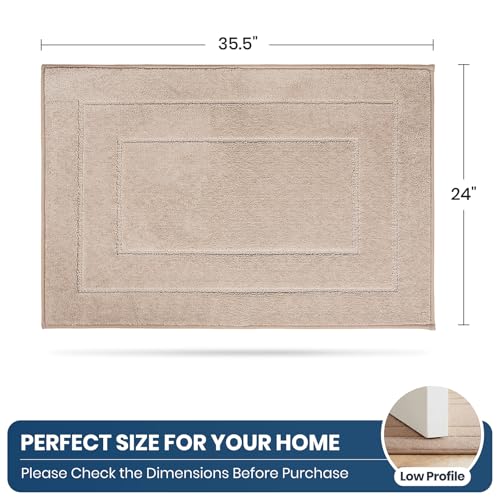 PURRUGS Machine Washable Kitchen Rug 24" x 35.5", Non-Slip/Skid Kitchen Runner Rugs & Floor Mats, Super Absorbent Soft Standing Mats for Kitchen, Sink & Laundry, Beige - color: Beige, size: 24" X 35.5"
