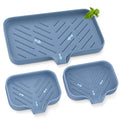 Silicone Sink Tray, Self-Draining Kitchen Soap Tray, Premium Silicone Soap Holder for Bathroom, Kitchen Counter Sink Caddy Organizer - color: Trcb