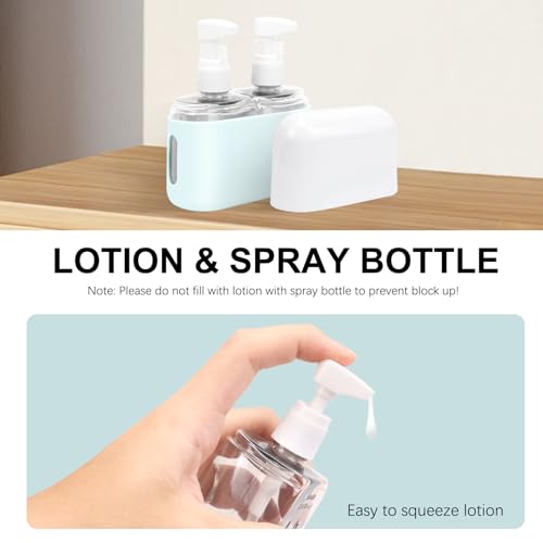 Skycase Travel Bottles - Leak Proof Refillable Tsa Approved Travel Size Toiletries, 2 in 1 Liquid Bottles Containers with Labels and Funnel Airplane Accessories Kits for Lotion Liquid (Blue) - color: Blue, size: 2 in 1
