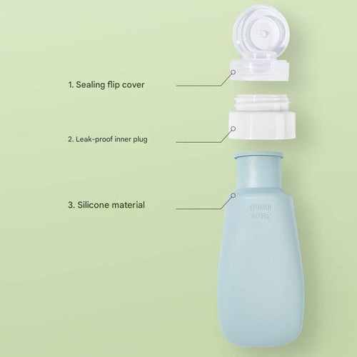 2 Pcs SiliconeTravel Bottles Set for Toiletries Travel Size Containers Kit,Leak Proof Refillable Squeeze Containers Small Empty Travel Size Bottles for Shampoo,Conditioner,Lotion,Toiletries