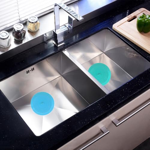 Bathtub Drain Stopper 2 Pack, 5 inches Silicone Tub Stopper Drain Cover, Bath Tub Plug Hair Stopper,Universal Flat Suction Hair Water Shower Stopper Bath Accessories (Blue&Green) - color: Blue&green