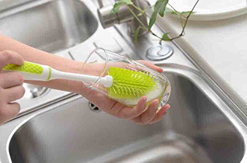 Bottle Brush Dishwashing Cleaning Brush Set, Long Handle Dish Cup Bottle Washing Scrubber for Cleaning Non-Stick Pot Pan Dish Bowl, Water Cups, Coffee Mugs - color: 2pcs Long Handle