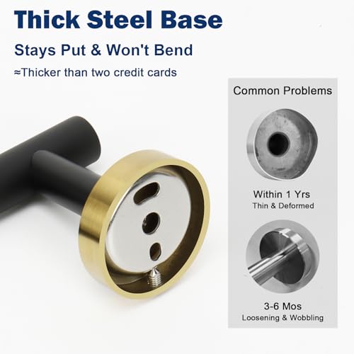 NearMoon Bathroom Toilet Paper Holder, Premium SUS304 Stainless Steel Rustproof Wall Mounted Toilet Roll Holder for Bathroom, Kitchen (1 Pack, Black and Gold) - color: Black and Gold