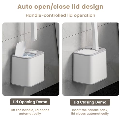 Disposable Toilet Brush Cleaning System with 24pcs Refill Pad Replacement Heads, Toilet Cleaning Stick, Wall-Mounted Toilet Wand Kit for Bathroom Maintenance, Toilet Brush with Holder