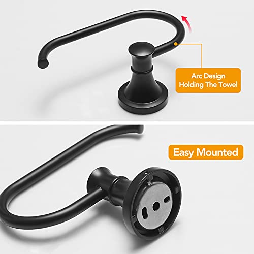 BESy Matte Black Toilet Tissue Paper Holder Matte Black Bathroom Accessories Toilet roll Paper Hanger, Wall Mounted, Rustproof - color: Matte Black