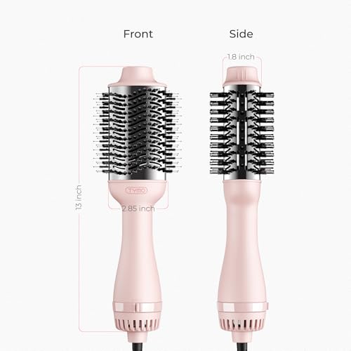 TYMO Hair Dryer Brush Blow Dryer Brush in One, 4 in 1 Ionic Hairdryer and Styler Volumizer with Oval Titanium Barrel, Hot Air Straightener for Smooth Frizz-Free Blowout, Pink, 2.85 Inch - color: Pink, size: 2.85 Inch